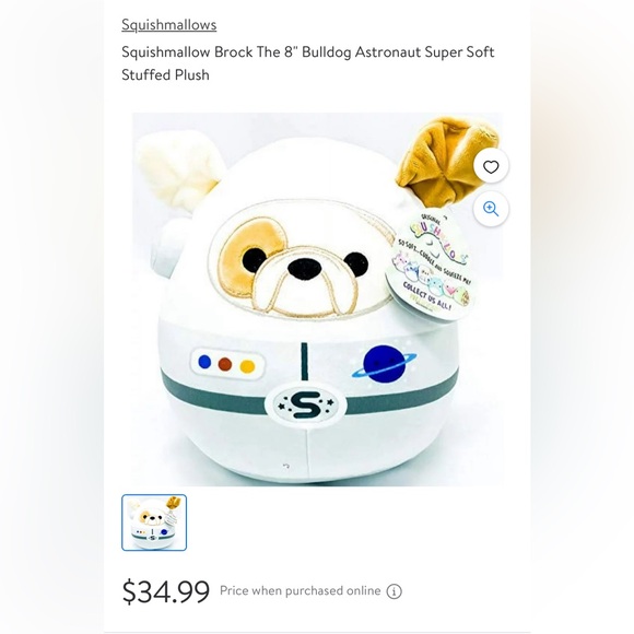 squishmallow brock the bulldog astronaut 8" - Picture 3 of 3